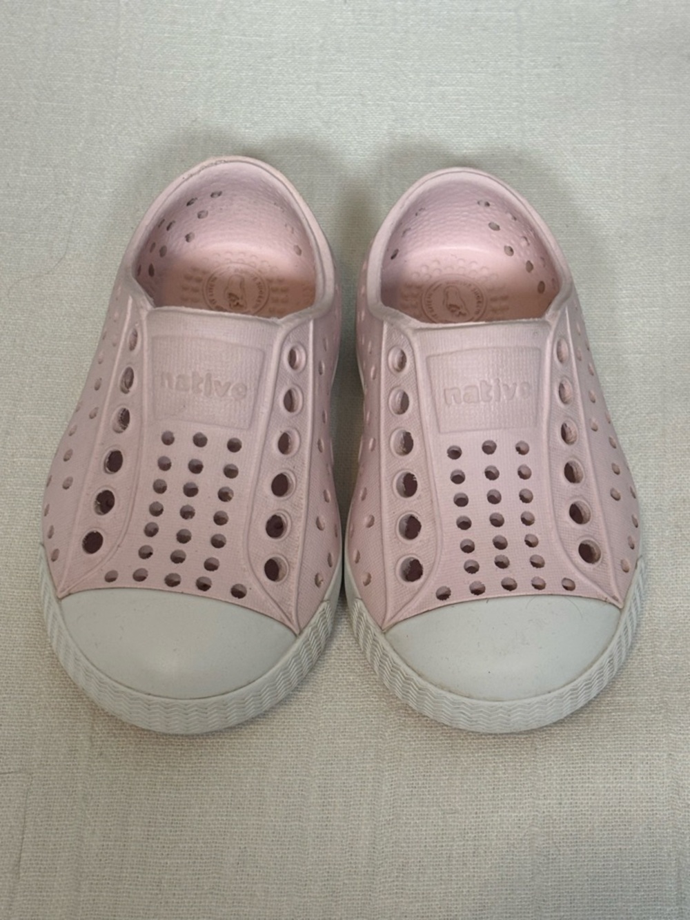 Native Jefferson Slip-On Water Sneaker Shoes-Pale Pink/White-Baby Girl Size C4 - Picture 3 of 10